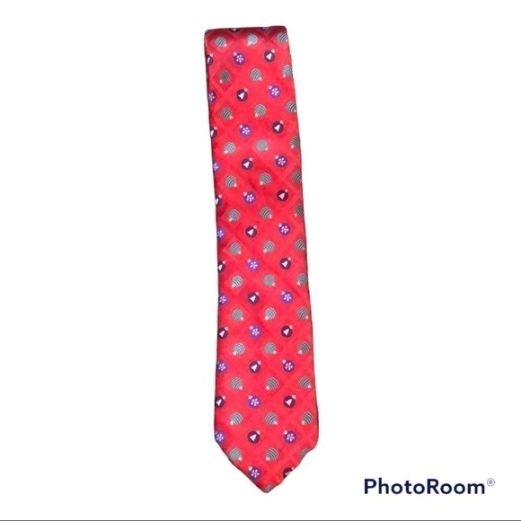 Men’s Hallmark Holiday Traditions Red Christmas Holiday Tie. - Picture 2 of 6
